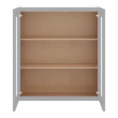 J&K Castle Grey S5 Wall Glass Cabinet - 33" W x 36" H (No Glass Insert)