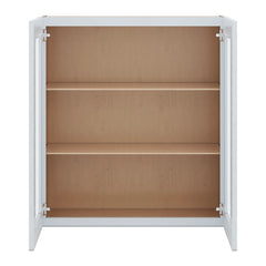 J&K White Shaker S8 Wall Glass Cabinet - 33" W x 36" H (No Glass Insert)