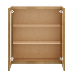 J&K Butterscotch B8 Wall Glass Cabinet - 33" W x 36" H (No Glass Insert)