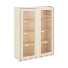 J&K Pearl Glazed H9 Wall Glass Cabinet - 33" W x 42" H (No Glass Insert)