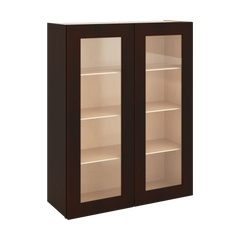 J&K Java Coffee S1 Wall Glass Cabinet - 33" W x 42" H (No Glass Insert)