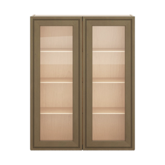 J&K Hazel H8 Wall Glass Cabinet - 33" W x 42" H (No Glass Insert)