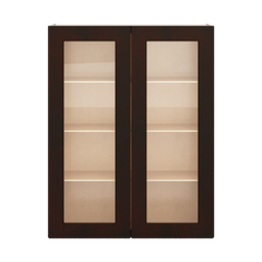 J&K Java Coffee S1 Wall Glass Cabinet - 33" W x 42" H (No Glass Insert)