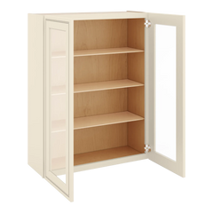 J&K Pearl Glazed H9 Wall Glass Cabinet - 33" W x 42" H (No Glass Insert)