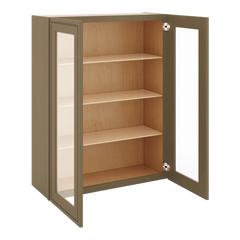 J&K Hazel H8 Wall Glass Cabinet - 33" W x 42" H (No Glass Insert)