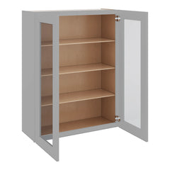 J&K Castle Grey S5 Wall Glass Cabinet - 33" W x 42" H (No Glass Insert)