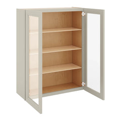 J&K Pebble B6 Wall Glass Cabinet - 33" W x 42" H (No Glass Insert)