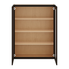 J&K Espresso K8 Wall Glass Cabinet - 33" W x 42" H (No Glass Insert)