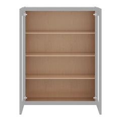 J&K Castle Grey S5 Wall Glass Cabinet - 33" W x 42" H (No Glass Insert)