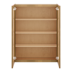 J&K Butterscotch B8 Wall Glass Cabinet - 33" W x 42" H (No Glass Insert)
