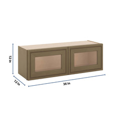 J&K Hazel H8 Wall Glass Cabinet - 36" W x 12" H (No Glass Insert)