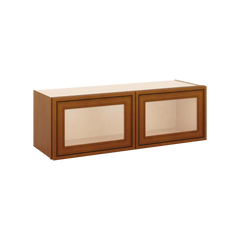 J&K Mocha Glazed K10 Wall Glass Cabinet - 36" W x 12" H (No Glass Insert)