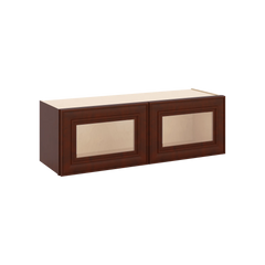 J&K Mahogany J5 Wall Glass Cabinet - 36" W x 12" H (No Glass Insert)