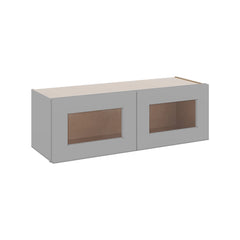 J&K Castle Grey S5 Wall Glass Cabinet - 36" W x 12" H (No Glass Insert)