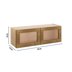 J&K Butterscotch B8 Wall Glass Cabinet - 36" W x 12" H (No Glass Insert)