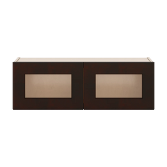 J&K Java Coffee S1 Wall Glass Cabinet - 36" W x 12" H (No Glass Insert)