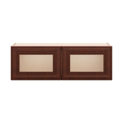 J&K Mahogany J5 Wall Glass Cabinet - 36" W x 12" H (No Glass Insert)