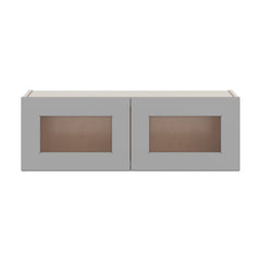 J&K Castle Grey S5 Wall Glass Cabinet - 36" W x 12" H (No Glass Insert)