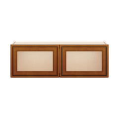 J&K Mocha Glazed K10 Wall Glass Cabinet - 36" W x 12" H (No Glass Insert)