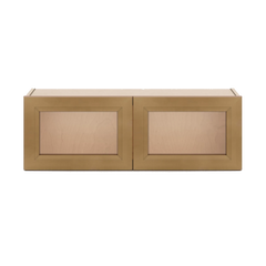 J&K Butterscotch B8 Wall Glass Cabinet - 36" W x 12" H (No Glass Insert)