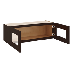 J&K Java Coffee S1 Wall Glass Cabinet - 36" W x 12" H (No Glass Insert)