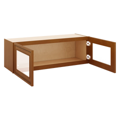 J&K Mocha Glazed K10 Wall Glass Cabinet - 36" W x 12" H (No Glass Insert)