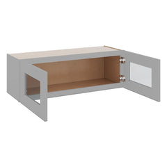 J&K Castle Grey S5 Wall Glass Cabinet - 36" W x 12" H (No Glass Insert)