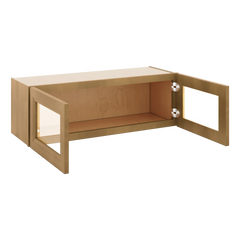 J&K Butterscotch B8 Wall Glass Cabinet - 36" W x 12" H (No Glass Insert)