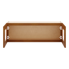 J&K Mocha Glazed K10 Wall Glass Cabinet - 36" W x 12" H (No Glass Insert)