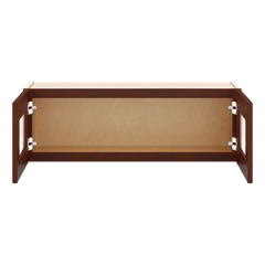 J&K Mahogany J5 Wall Glass Cabinet - 36" W x 12" H (No Glass Insert)