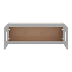 J&K Castle Grey S5 Wall Glass Cabinet - 36" W x 12" H (No Glass Insert)