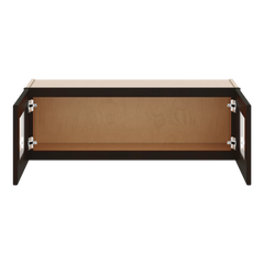 J&K Espresso K8 Wall Glass Cabinet - 36" W x 12" H (No Glass Insert)