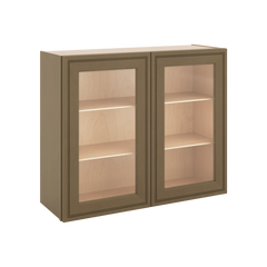 J&K Hazel H8 Wall Glass Cabinet - 36" W x 30" H (No Glass Insert)