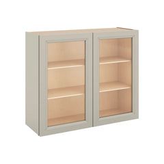 J&K Pebble B6 Wall Glass Cabinet - 36" W x 30" H (No Glass Insert)