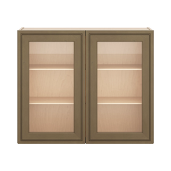 J&K Hazel H8 Wall Glass Cabinet - 36" W x 30" H (No Glass Insert)