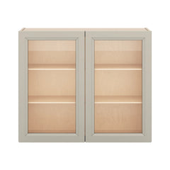 J&K Pebble B6 Wall Glass Cabinet - 36" W x 30" H (No Glass Insert)