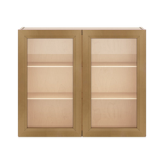 J&K Butterscotch B8 Wall Glass Cabinet - 36" W x 30" H (No Glass Insert)