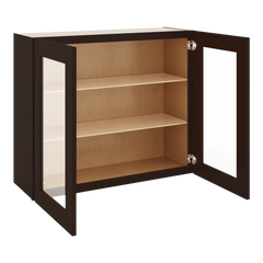 J&K Java Coffee S1 Wall Glass Cabinet - 36" W x 30" H (No Glass Insert)
