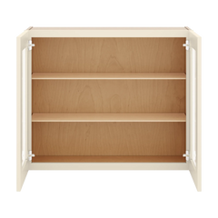 J&K Pearl Glazed H9 Wall Glass Cabinet - 36" W x 30" H (No Glass Insert)