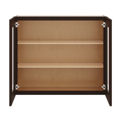 J&K Java Coffee S1 Wall Glass Cabinet - 36" W x 30" H (No Glass Insert)