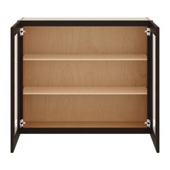 J&K Espresso K8 Wall Glass Cabinet - 36" W x 30" H (No Glass Insert)