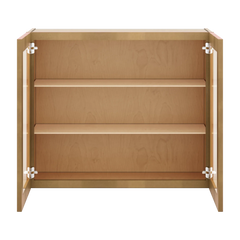 J&K Butterscotch B8 Wall Glass Cabinet - 36" W x 30" H (No Glass Insert)