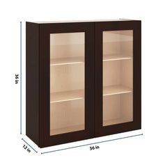 J&K Java Coffee S1 Wall Glass Cabinet - 36" W x 36" H (No Glass Insert)