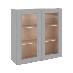 J&K Castle Grey S5 Wall Glass Cabinet - 36" W x 36" H (No Glass Insert)
