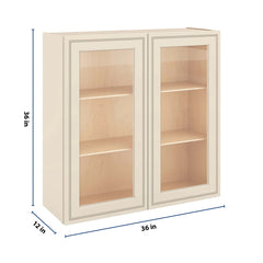 J&K Pearl Glazed H9 Wall Glass Cabinet - 36" W x 36" H (No Glass Insert)