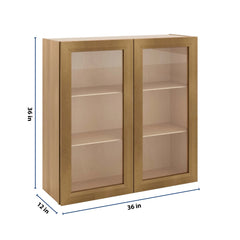 J&K Butterscotch B8 Wall Glass Cabinet - 36" W x 36" H (No Glass Insert)