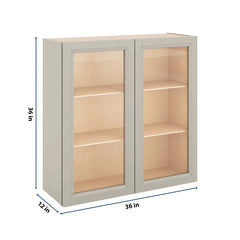 J&K Pebble B6 Wall Glass Cabinet - 36" W x 36" H (No Glass Insert)
