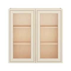 J&K Pearl Glazed H9 Wall Glass Cabinet - 36" W x 36" H (No Glass Insert)