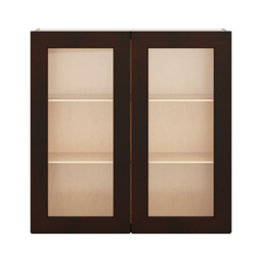 J&K Java Coffee S1 Wall Glass Cabinet - 36" W x 36" H (No Glass Insert)