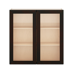J&K Espresso K8 Wall Glass Cabinet - 36" W x 36" H (No Glass Insert)